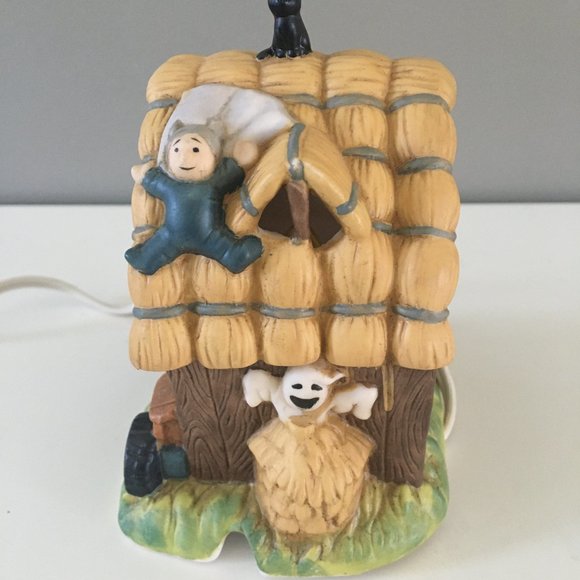 Brinn's Hand Painted Porcelain Bisque Halloween Haunted House Night Light Works - Picture 7 of 10